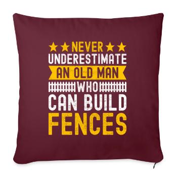 Installateur de clôtures Constructeur de clôtures Installateur de clôtures - Housse de coussin décorative 45 x 45 cm - bordeaux - Devant