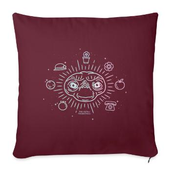 E.T. L'Extra-Terrestre Objets - Housse de coussin décorative 45 x 45 cm - bordeaux - Devant
