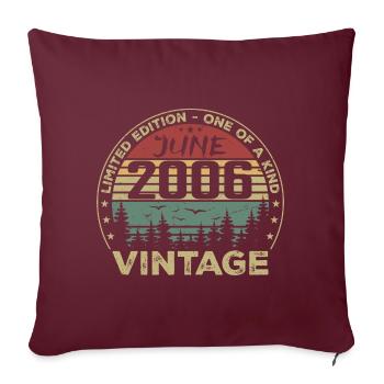 Cadeau Juin 2006 Anniversaire Juin 2006 Juin 2006 - Housse de coussin décorative 45 x 45 cm - bordeaux - Devant