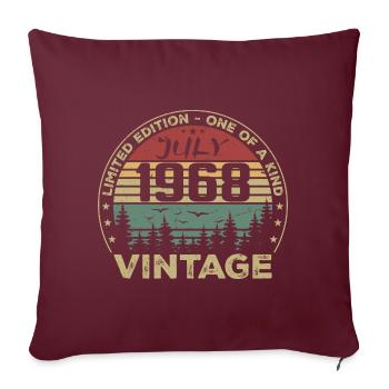 Cadeau D'anniversaire Juillet 1968 Vintage 1968 - Housse de coussin décorative 45 x 45 cm - bordeaux - Devant