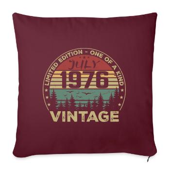 Cadeau D'anniversaire Juillet 1976 Vintage 1976 - Housse de coussin décorative 45 x 45 cm - bordeaux - Devant