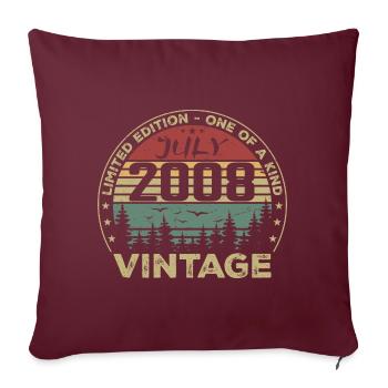 Cadeau D'anniversaire Juillet 2008 Vintage 2008 - Housse de coussin décorative 45 x 45 cm - bordeaux - Devant