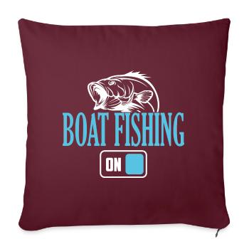 Mode de pêche en bateau de pêche activé - Housse de coussin décorative 45 x 45 cm - bordeaux - Devant