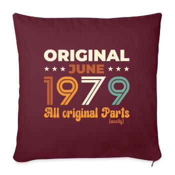 Original Juin 1979 Millésime 1979 Anniversaire 1979 - Housse de coussin décorative 45 x 45 cm - bordeaux - Devant