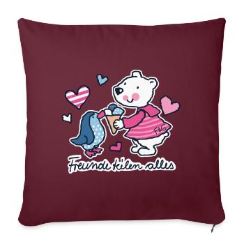 Freunde teilen alles - Sofakissenbezug 45 x 45 cm - Burgunderrot - Vorne