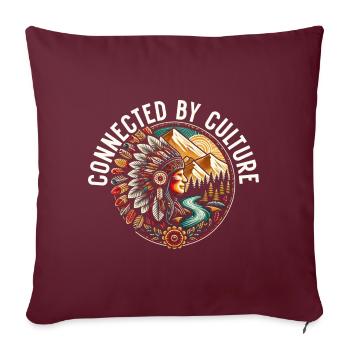 Tribu indienne Cherokee Apache - Housse de coussin décorative 45 x 45 cm - bordeaux - Devant