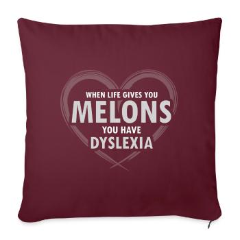 Thérapie de la dyslexie pour le mois de la dyslexie - Housse de coussin décorative 45 x 45 cm - bordeaux - Devant