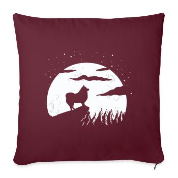 Finnischer Lapphund und Berghund - Sofakissenbezug 45 x 45 cm - Burgunderrot - Vorne
