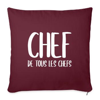 Chef de tous les chefs - Housse de coussin décorative 45 x 45 cm - bordeaux - Devant