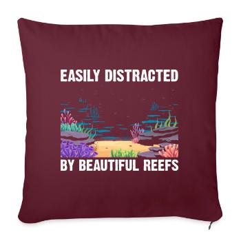 Récifs Océan Mer Biologiste Marin Plongeur Plongeurs - Housse de coussin décorative 45 x 45 cm - bordeaux - Devant