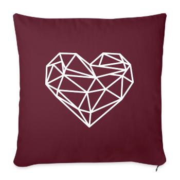 Heart Geometric Lines - Sofa pillowcase 17,3'' x 17,3'' (45 x 45 cm) - burgundy - Front