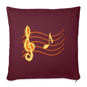 Violin Key Note La / A Note Lines Partition Partition - Housse de coussin décorative 45 x 45 cm - bordeaux - Devant