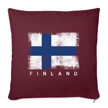Finnische Flagge - Sofakissenbezug 45 x 45 cm - Burgunderrot - Vorne