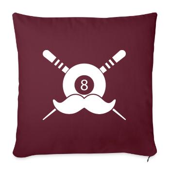 Mustache Dad & Billiard Spieler - Sofakissenbezug 45 x 45 cm - Burgunderrot - Vorne