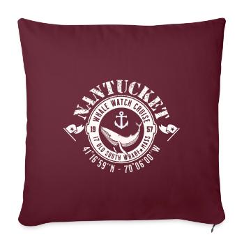 Nantucket whale watch cruise - Housse de coussin décorative 45 x 45 cm - bordeaux - Devant