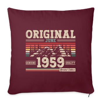 Original Juin 1959 Millésime 1959 Anniversaire 1959 - Housse de coussin décorative 45 x 45 cm - bordeaux - Devant