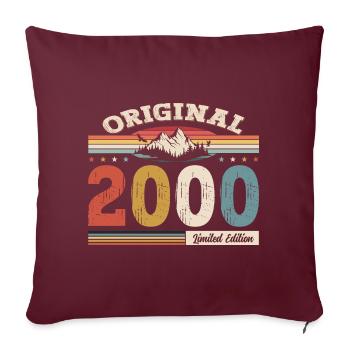 24ème Anniversaire Année 2000 Cru 2000 Original - Housse de coussin décorative 45 x 45 cm - bordeaux - Devant