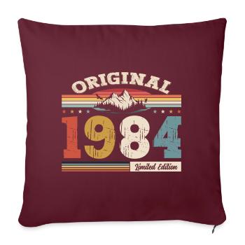 40e anniversaire Année 1984 Année 1984 Original - Housse de coussin décorative 45 x 45 cm - bordeaux - Devant