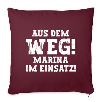 Marina Lustiger Spruch Vorname Name Marina - Sofakissenbezug 45 x 45 cm - Burgunderrot - Vorne