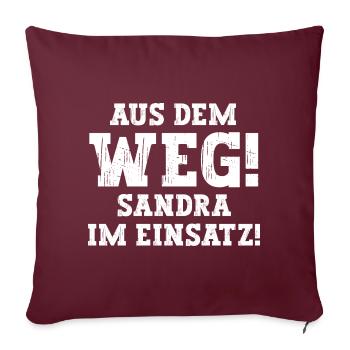 Sandra Lustiger Spruch Vorname Name Sandra - Sofakissenbezug 45 x 45 cm - Burgunderrot - Vorne