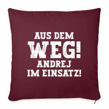 Andrej Lustiger Spruch Vorname Name Andrej - Sofakissenbezug 45 x 45 cm - Burgunderrot - Vorne