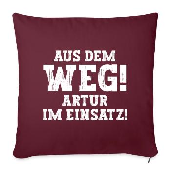 Artur Lustiger Spruch Vorname Name Artur - Sofakissenbezug 45 x 45 cm - Burgunderrot - Vorne