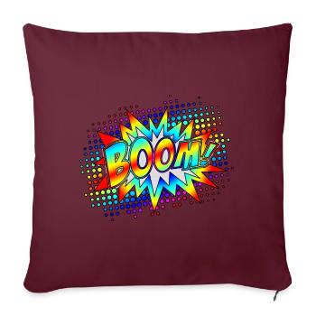 Comic Boom Explosion Sprechblase Superheld Retro - Sofakissenbezug 45 x 45 cm - Burgunderrot - Vorne
