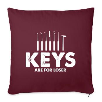 Les clés sont pour Looser Lockpicking Lock Picking - Housse de coussin décorative 45 x 45 cm - bordeaux - Devant