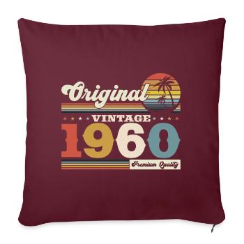 Original 1960 Millésime 1960 64e anniversaire 1960 - Housse de coussin décorative 45 x 45 cm - bordeaux - Devant