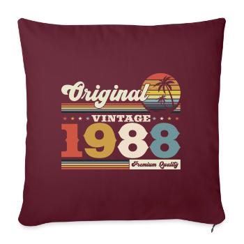 Original 1988 Millésime 1988 36e anniversaire 1988 - Housse de coussin décorative 45 x 45 cm - bordeaux - Devant