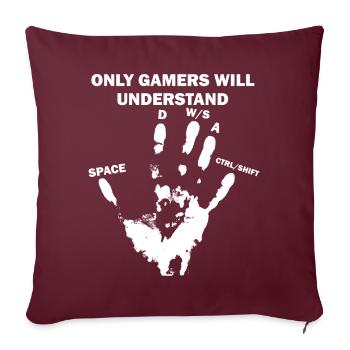 PC Gamer Hand - Sofakissenbezug 45 x 45 cm - Burgunderrot - Vorne