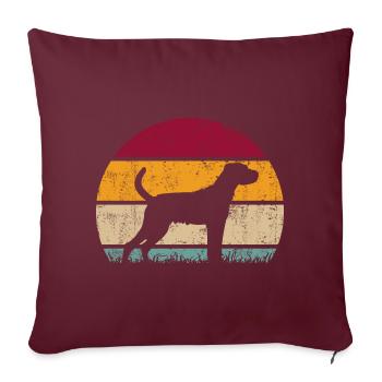 Parson Russell Terrier Rétro Vintage - Housse de coussin décorative 45 x 45 cm - bordeaux - Devant