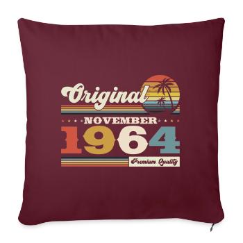 59e anniversaire mari Vintage 1964 Vintage rétro - Housse de coussin décorative 45 x 45 cm - bordeaux - Devant