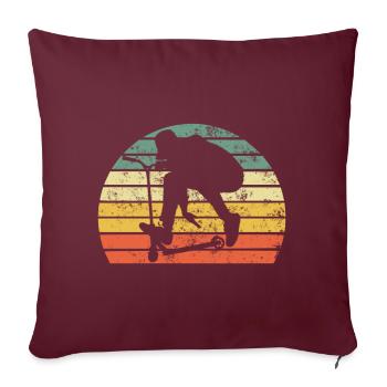 Scooter stunt kick scooter e-scooter cadeau rétro - Housse de coussin décorative 45 x 45 cm - bordeaux - Devant