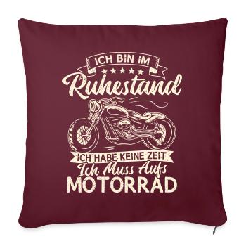 Motorrad Rentner Chopper Motorradfahrer Biker Opa - Sofakissenbezug 45 x 45 cm - Burgunderrot - Vorne