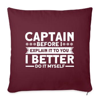 Amoureux du bateau Capitaine de bateau Capitaines - Housse de coussin décorative 45 x 45 cm - bordeaux - Devant