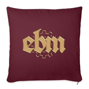 EBM Electronic Body Music avec Gear Gold Look - Housse de coussin décorative 45 x 45 cm - bordeaux - Devant