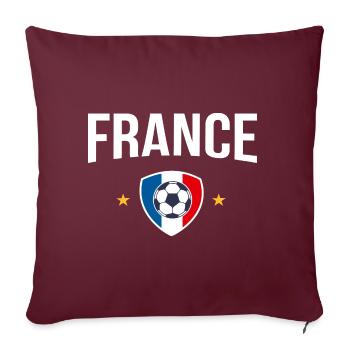 équipe de france football suppourter championnat - Housse de coussin décorative 45 x 45 cm - bordeaux - Devant