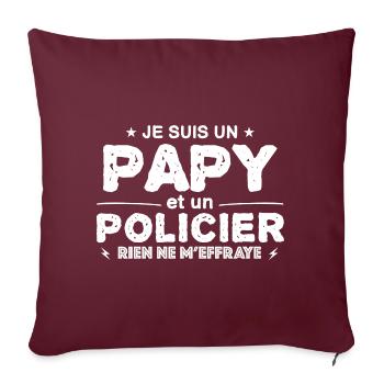 je suis un papy policier cadeau pour mon papy !! - Housse de coussin décorative 45 x 45 cm - bordeaux - Devant