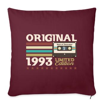 Cassette 30e anniversaire décembre 1993 - Housse de coussin décorative 45 x 45 cm - bordeaux - Devant