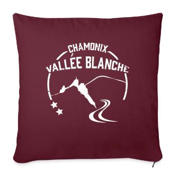 Chamonix Vallée blanche vintage - Housse de coussin décorative 45 x 45 cm - bordeaux - Devant