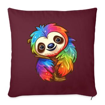 Paresseux mignon - Housse de coussin décorative 45 x 45 cm - bordeaux - Devant