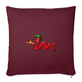 Chili Pepperoni scharf hot Comic Cartoon Gaming - Sofakissenbezug 45 x 45 cm - Burgunderrot - Vorne