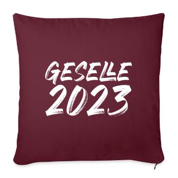 Gesellenprüfung Gesellenbrief Geselle 2023 - Sofakissenbezug 45 x 45 cm - Burgunderrot - Vorne