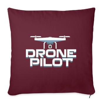 Pilote de drone FPV - Housse de coussin décorative 45 x 45 cm - bordeaux - Devant