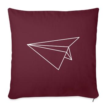 Ligne géométrique d’avion en papier - Housse de coussin décorative 45 x 45 cm - bordeaux - Devant