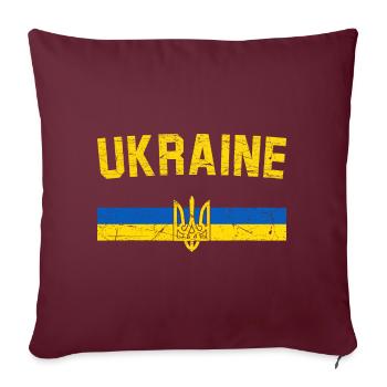 Ukraine - Housse de coussin décorative 45 x 45 cm - bordeaux - Devant