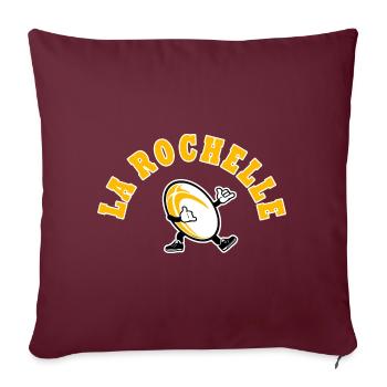 Rugby La Rochelle sport rugby supporter rochellais - Housse de coussin décorative 45 x 45 cm - bordeaux - Devant