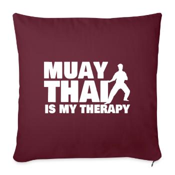Le Muay Thai est ma thérapie - Housse de coussin décorative 45 x 45 cm - bordeaux - Devant