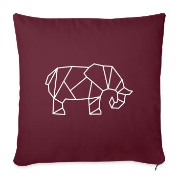 Elephant Geometric Line - Sofa pillowcase 17,3'' x 17,3'' (45 x 45 cm) - burgundy - Front